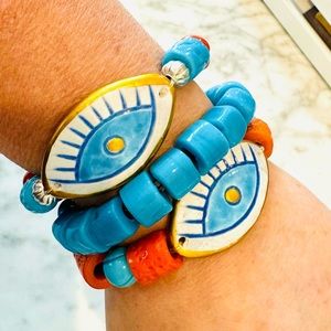 CERAMIC EVIL EYE HANDMADE GOOD LUCK Orange
STRETCH BRACELET ( 1 piece)